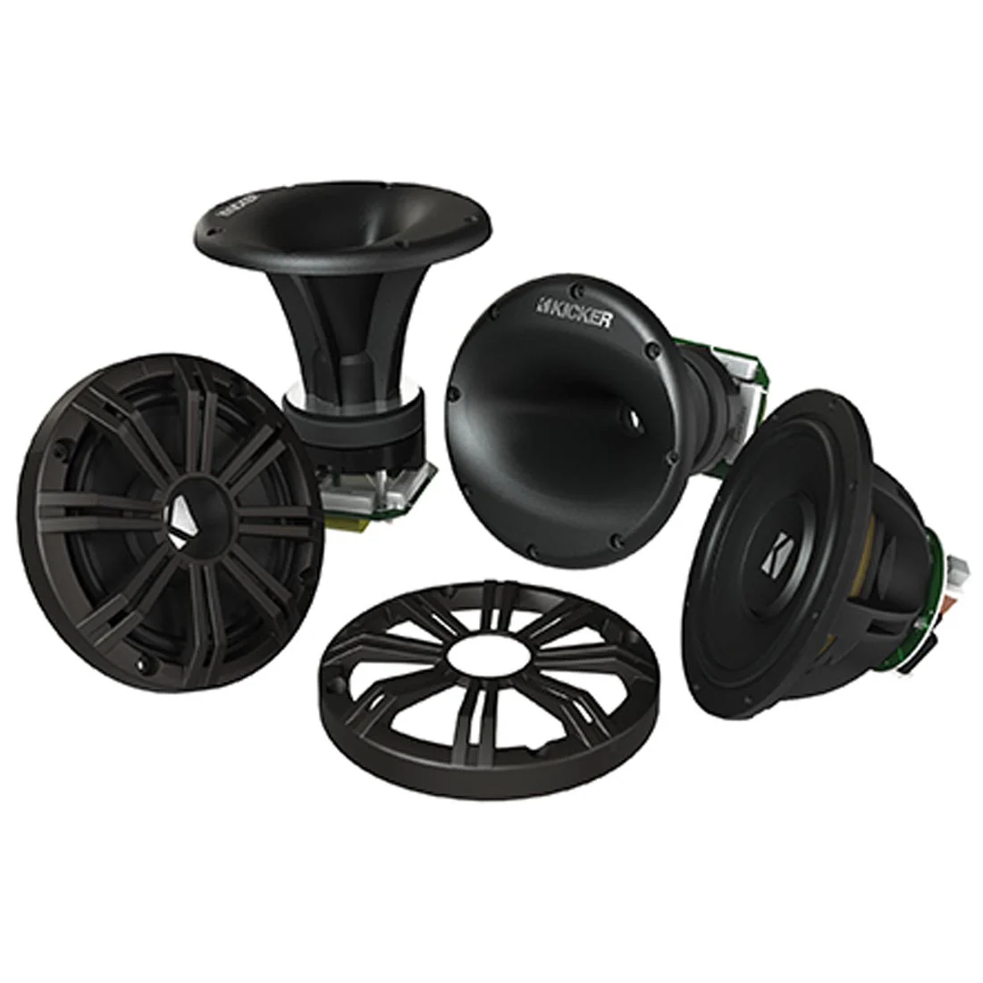 Kicker 41KMS674C 6.75" Marine Component Speaker Tower System (41KMS674C)