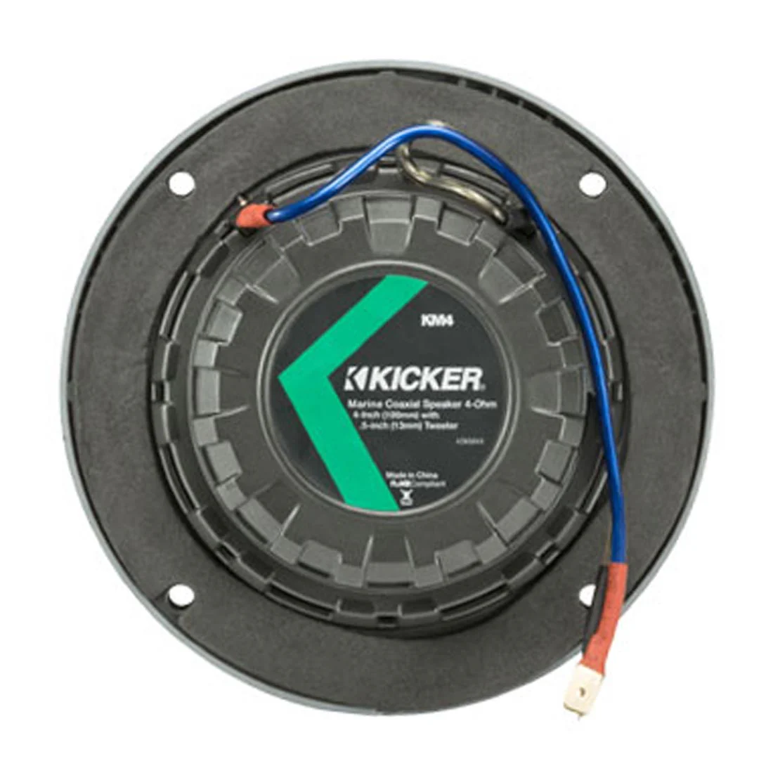 Kicker 45KM44 4" 2-Way 4-Ohm Marine Coaxial Speakers with Charcoal and White Grilles (45KM44) - Image 4