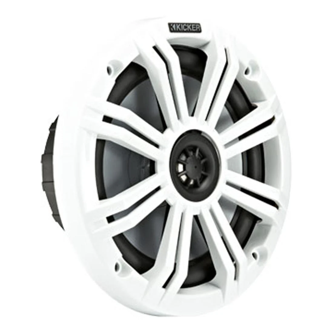 Kicker 45KM654 6.5" 4-Ohm Marine Coaxial Speakers with Charcoal and White Grilles (45KM654) - Image 2