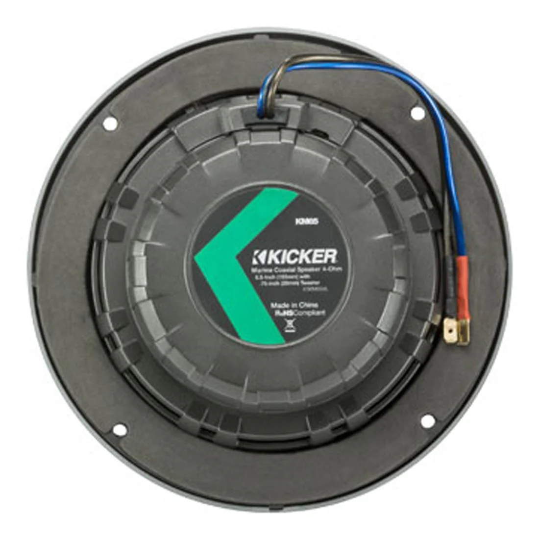 Kicker 45KM654 6.5" 4-Ohm Marine Coaxial Speakers with Charcoal and White Grilles (45KM654) - Image 4