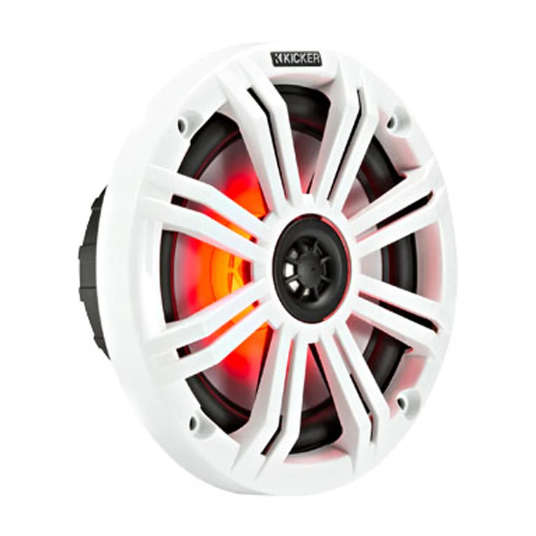 Kicker 45KM654L 6.5" 2-Way 4-Ohm Marine Coaxial Speakers with LED Lighting (45KM654L) - Image 2