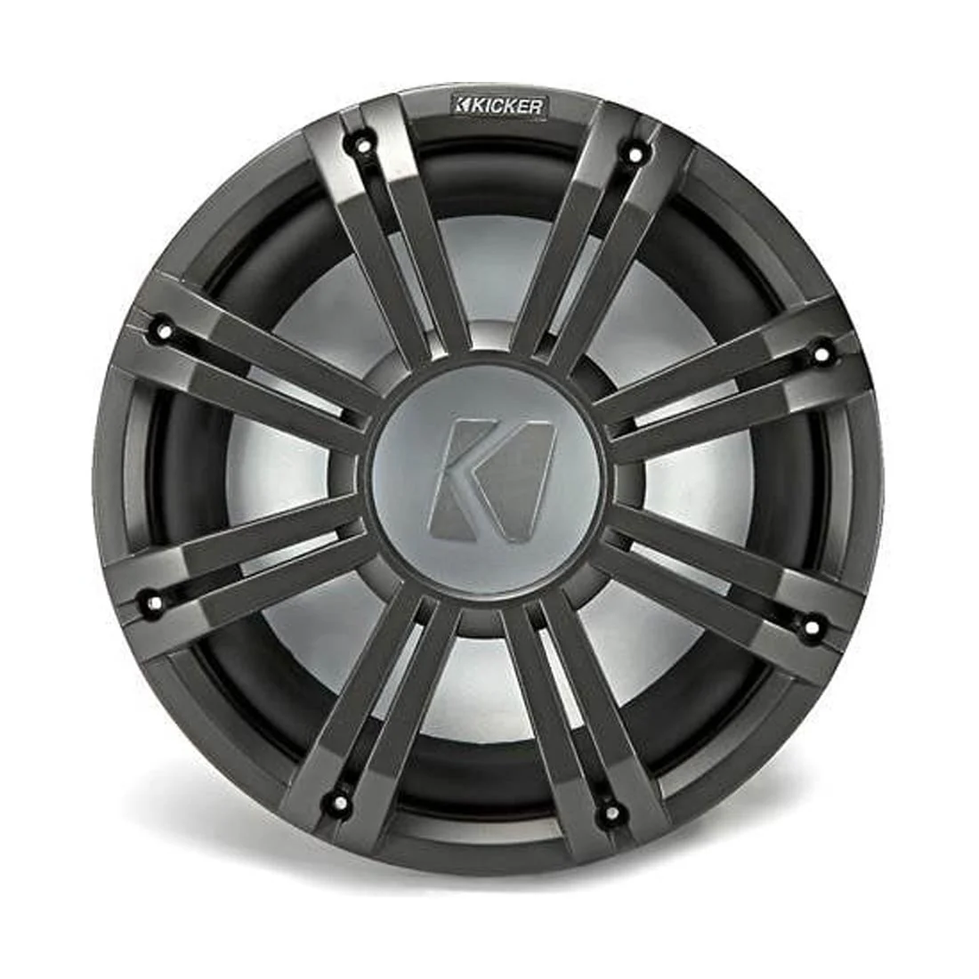 Kicker 45KMG10C 10" LED Marine Subwoofer Grille - for KM10 and KMF10 Subs - Charcoal - Each (45KMG10C)
