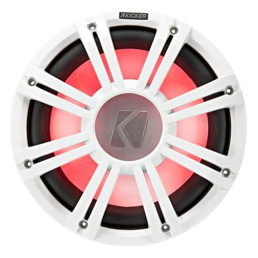 Kicker 45KMG12W 12" LED Marine Subwoofer Grille - for KM12 and KMF12 Subs - White - Each - Image 2