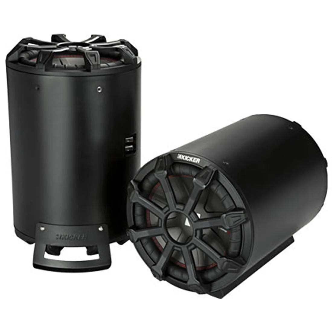 Kicker 46CWTB102 Weather-Proof Sealed Tube Enclosure with One 10" 2-ohm Subwoofer and 10" Passive Speaker (46CWTB102) - Image 2