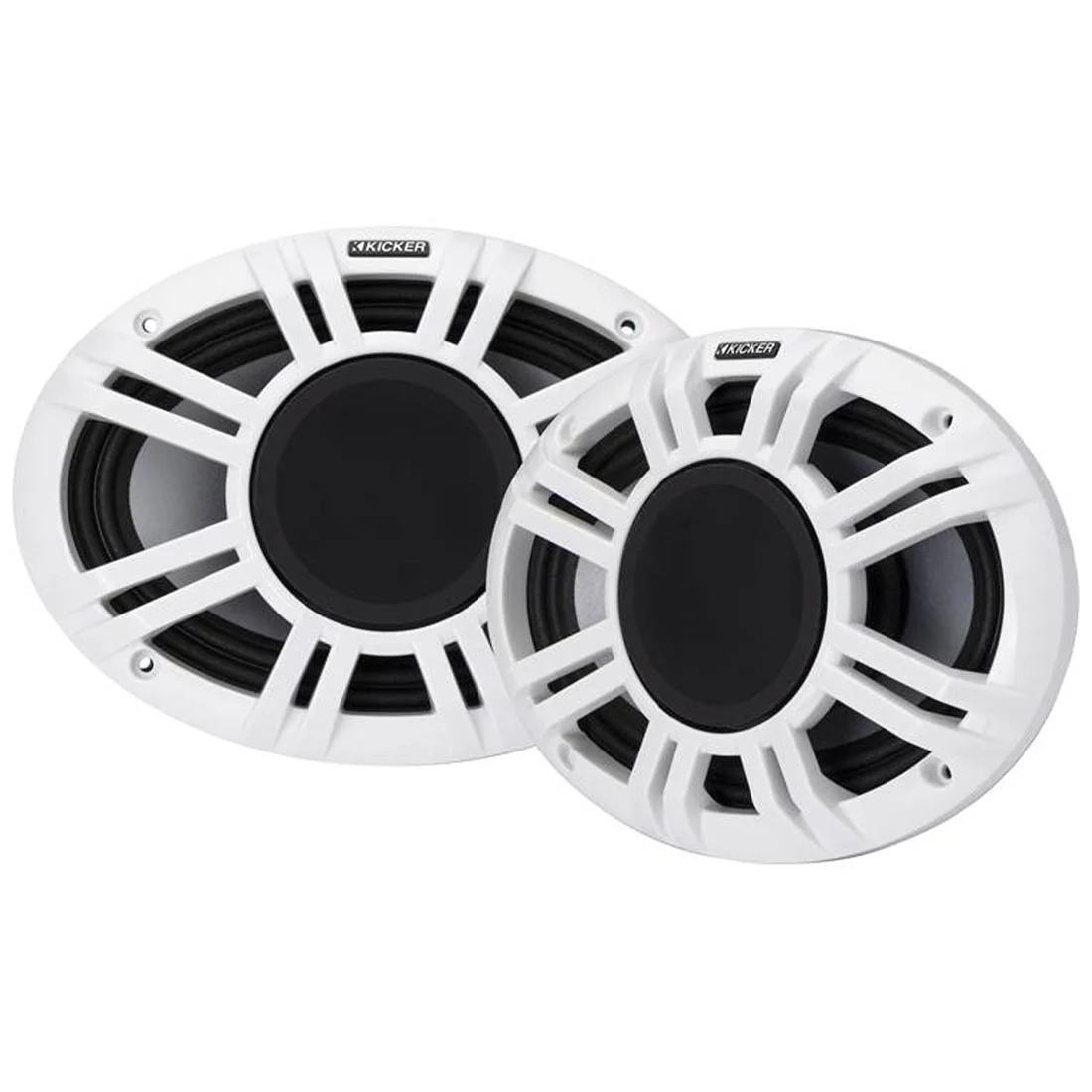 Kicker 48KMXL694 6"x9" Coaxial Marine Speakers with White and Charcoal Grilles (48KMXL694) - Image 5