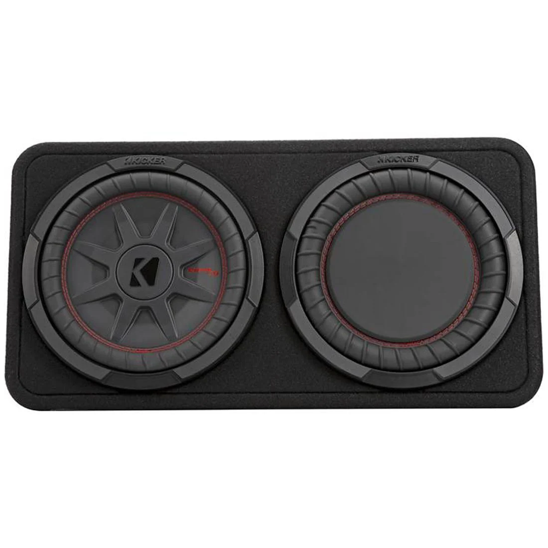 Kicker 48TCWRT102 Truck-Style 2-Ohm Sealed Enclosure with Single 10" CompRT Subwoofer and Passive Radiator (48TCWRT102)
