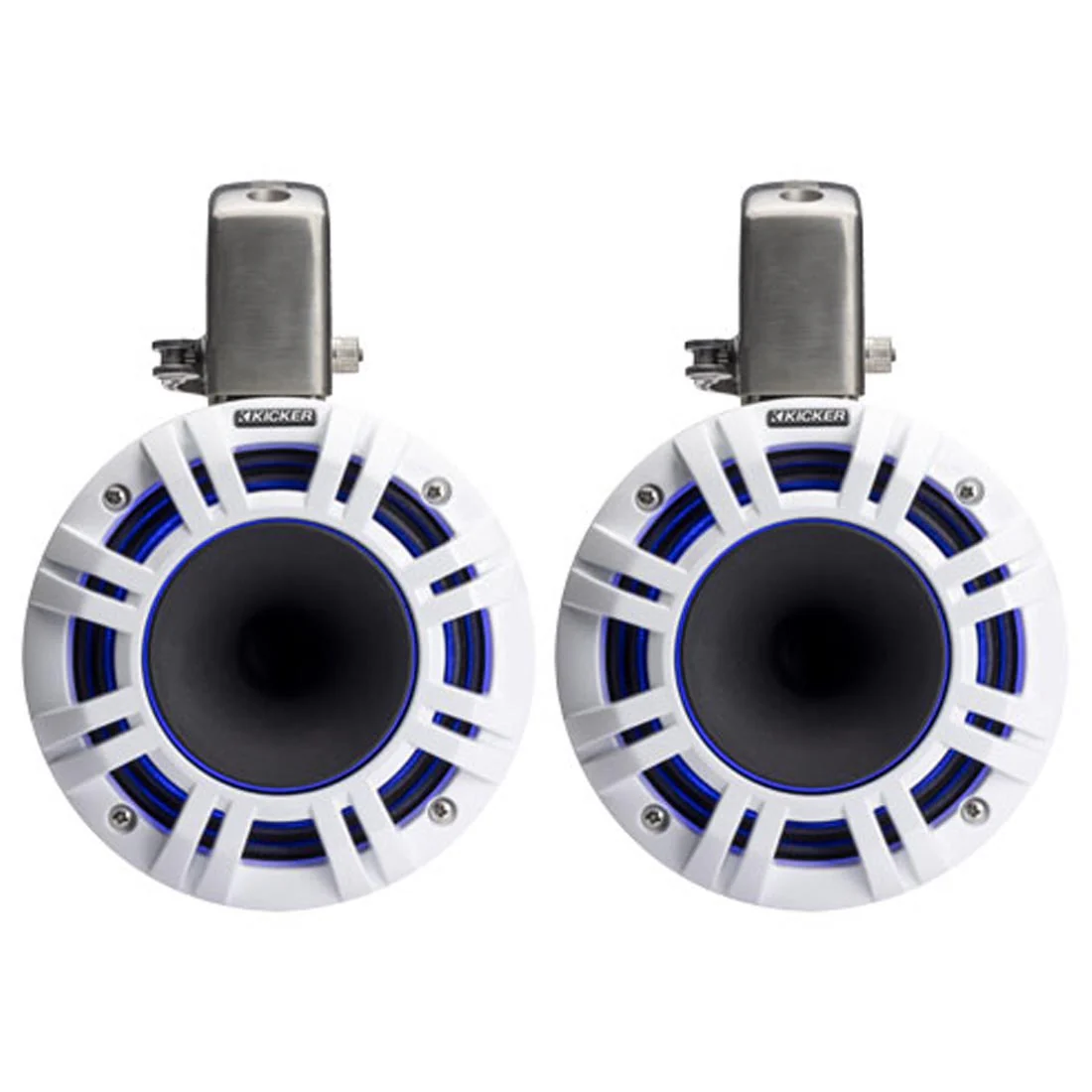 Kicker 51KMTCXL65W 6.5" Marine Wakeboard Tower Speakers with RGB Lighting - White - Image 2