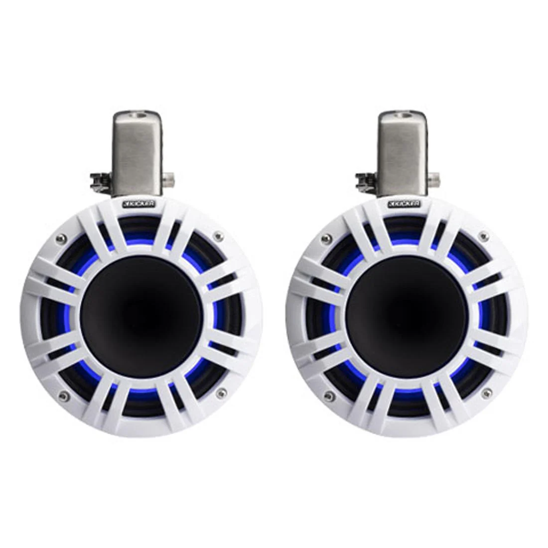 Kicker 51KMTCXL8W 8" Marine Wakeboard Tower Speakers with RGB Lighting - White - Image 2