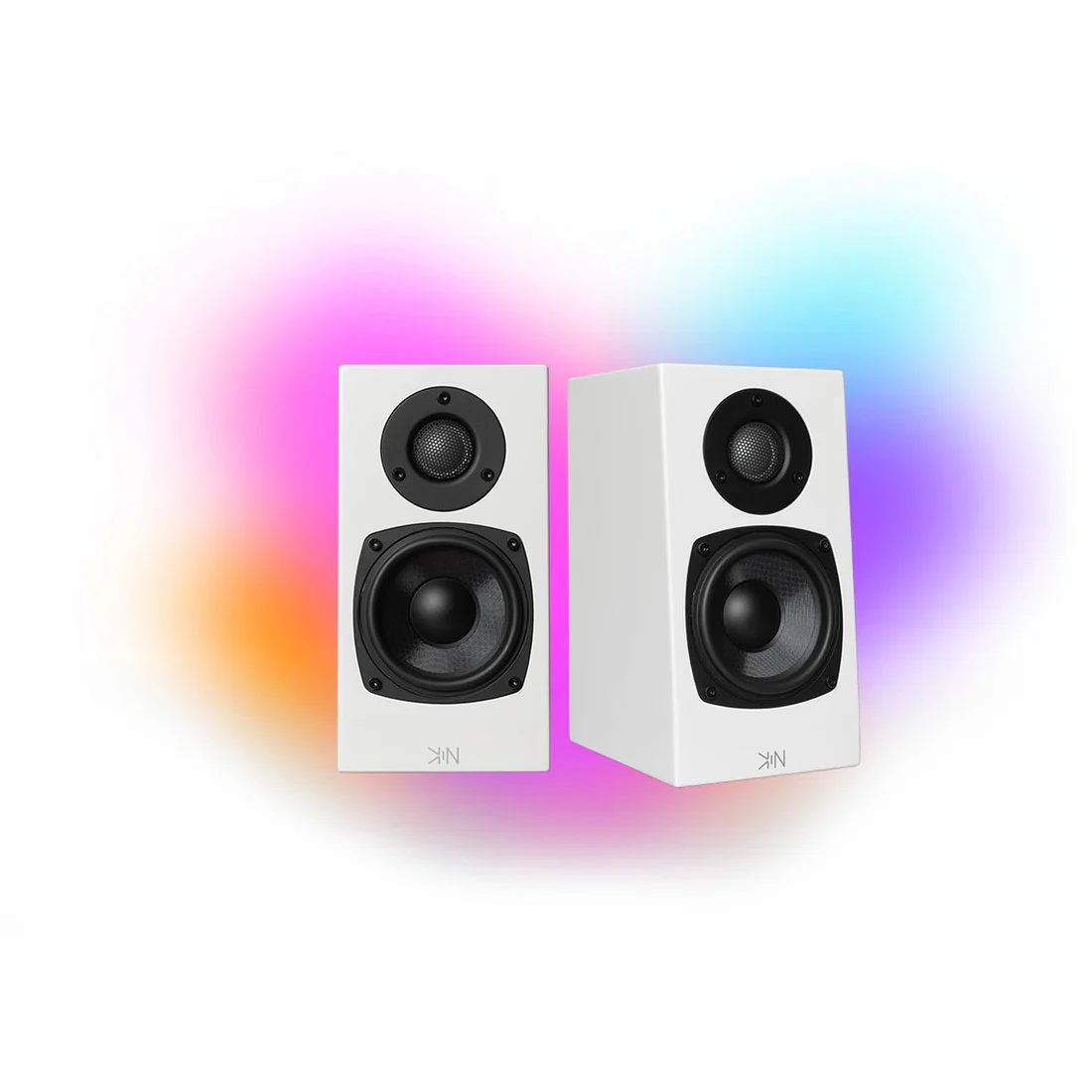 KIN One Bookshelf Speakers - White - Pair | KIN Amp Bluetooth Stereo Amplifier - White - Bundle - Image 2