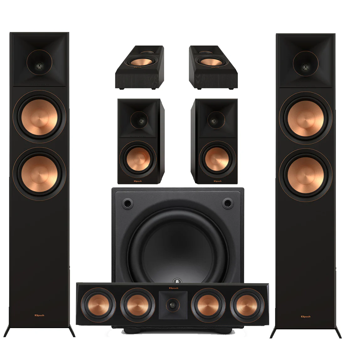 Klipsch RP-6000FBII Reference Premier MK-II 5.0 Speaker Bundle #1 | JL Home Audio D110-ASH Dominion 10" Powered Subwoofer- #96281 - Bundle