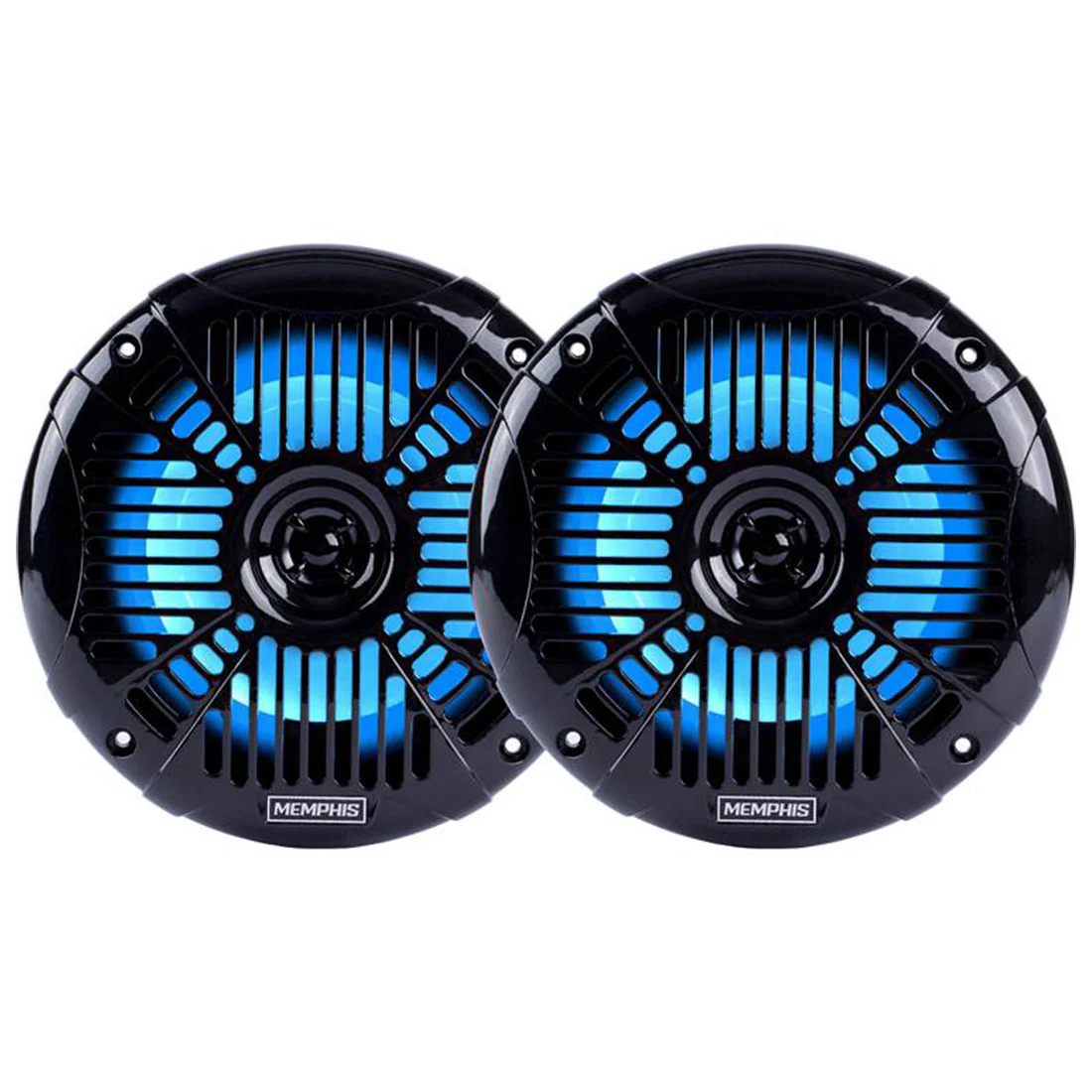Memphis Audio MXA602SLB 6.5" 2-Way LED Powersports Speakers - Black (MXA602SLB)