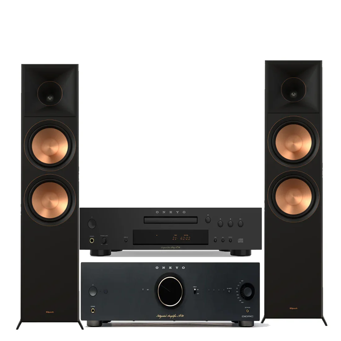 Onkyo A50B Icon Integrated Amplifier | C30B Icon CD Player | Klipsch RP-8000F II Floor Standing Speakers - Pair - Bundle