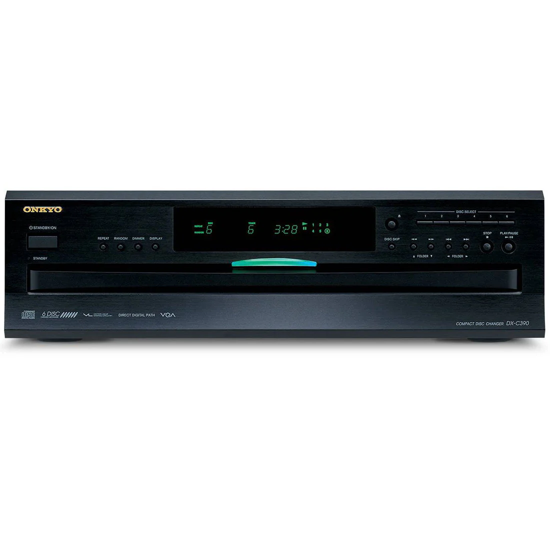 Onkyo DX-C390 6-Disc Carousel CD Player w/ Multi-bit DAC (DXC390)