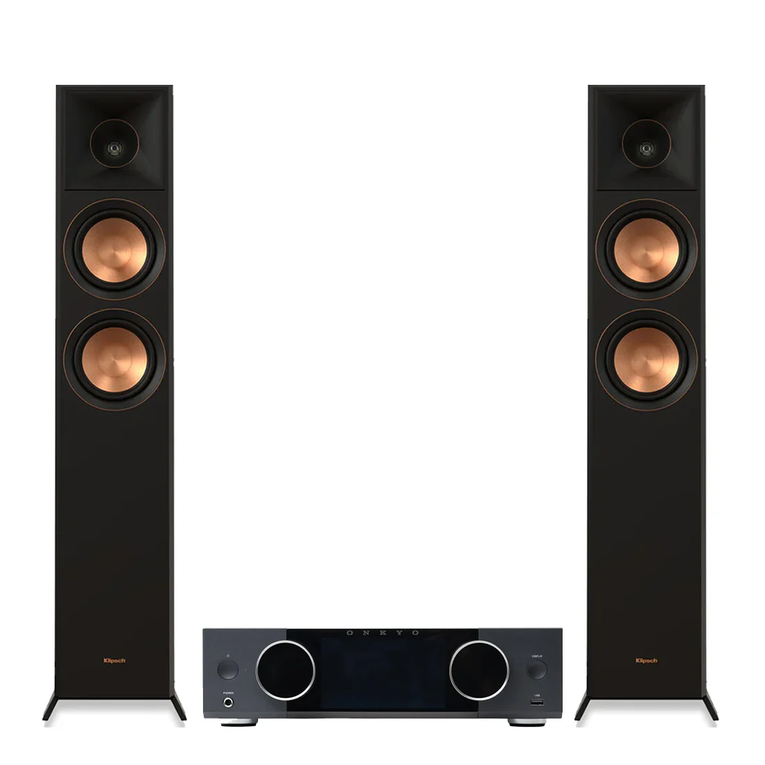 Onkyo Muse Y-50 Network Streamer Integrated Amplifier | Klipsch RP-5000F II Floor Standing Speakers - Bundle