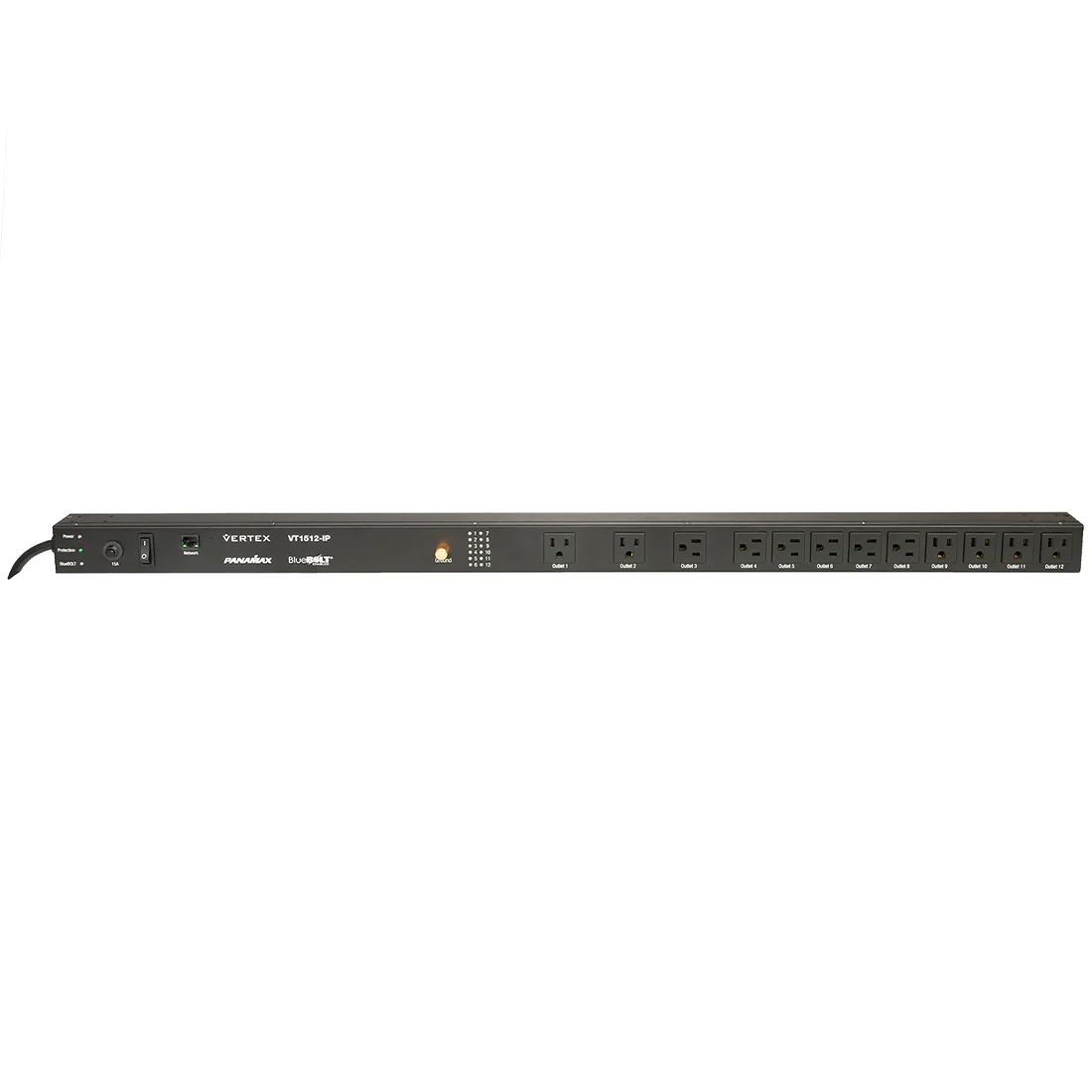 Panamax VT1512-IP 15A 12-Outlet Vertical Power Conditioner - Surge Protector - BlueBOLT Cloud Control (VT1512IP)