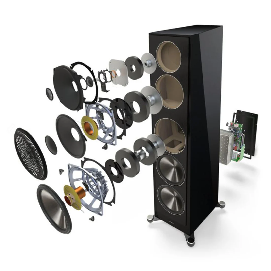 Paradigm Founder 100F 5-Driver 3 Way Floor Standing Speaker - Gloss Black - Pair - Image 3
