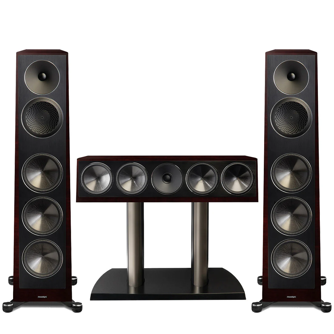 Paradigm Founder 120H Floor Standing Speaker - Pair | Founder 90C Center Channel Speaker - Midnight Cherry - Bundle