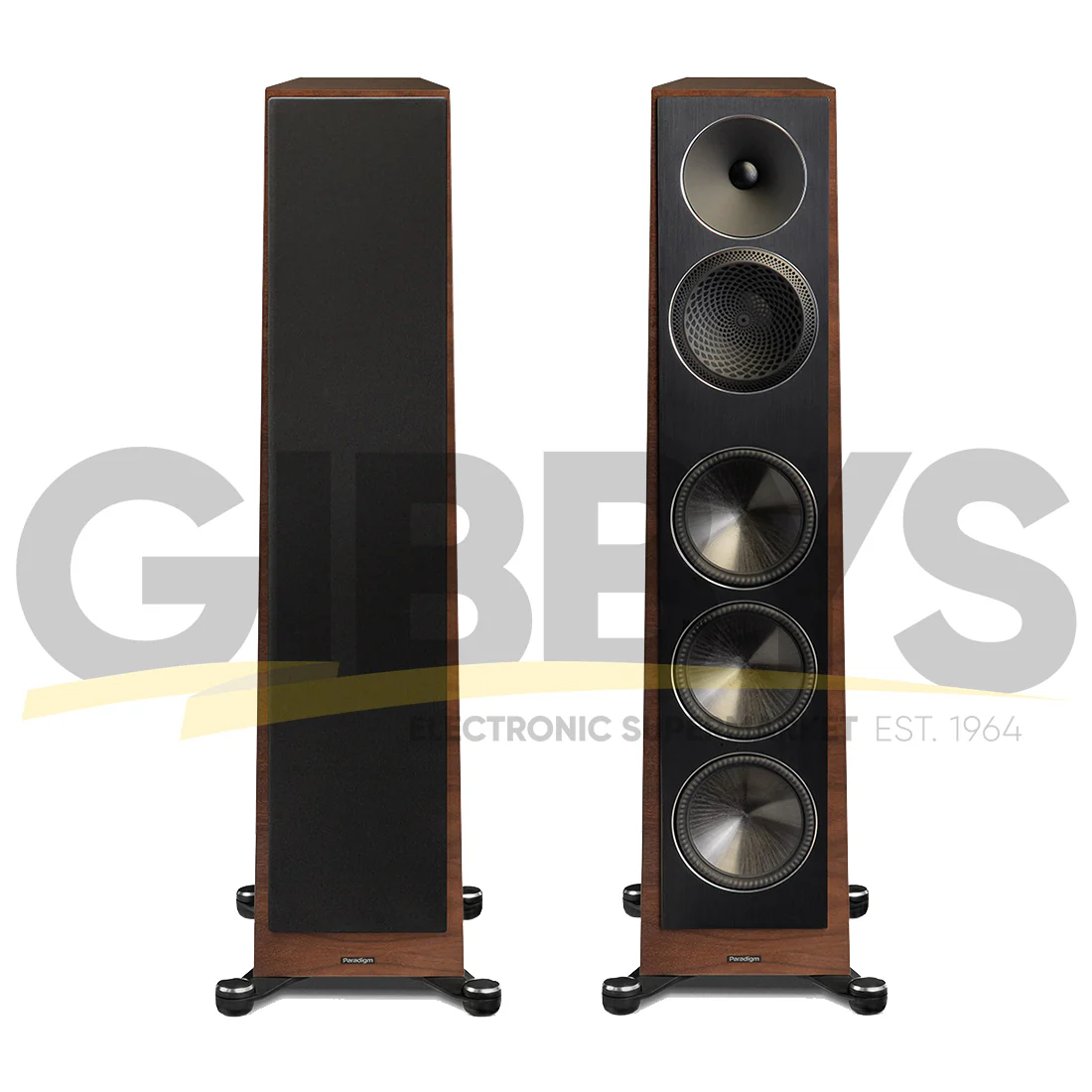 Paradigm Founder 120H Floor Standing Speaker - Pair | Founder 90C Center Channel Speaker - Walnut - Bundle - Image 2