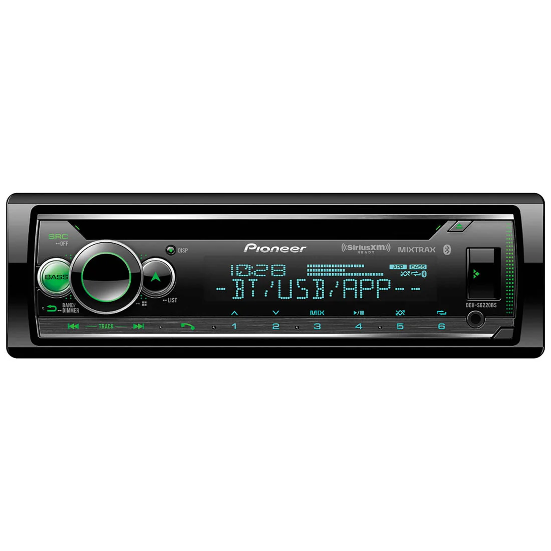 Pioneer DEH-S6220BS Single-DIN CD Receiver with Smart Sync and Sirius XM Compatibility (DEHS6220BS)