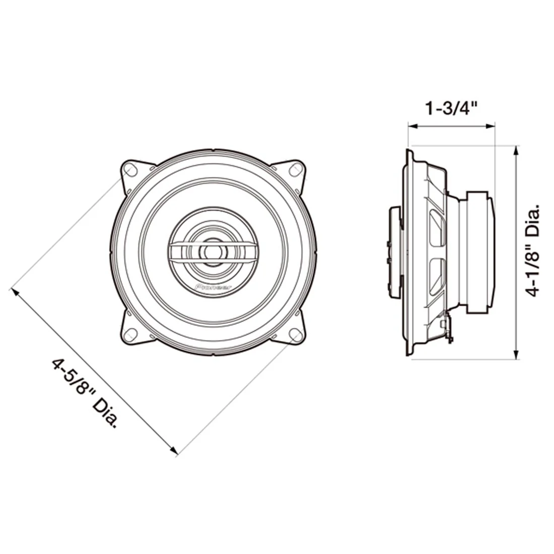 Pioneer TS-G1020S A-Series 4" 2-Way Coaxial Speakers (TSG1020S) - Image 5