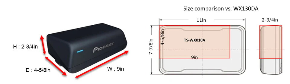Pioneer TS-WX010A Compact Powered Subwoofer (TSWX010A) - Image 3