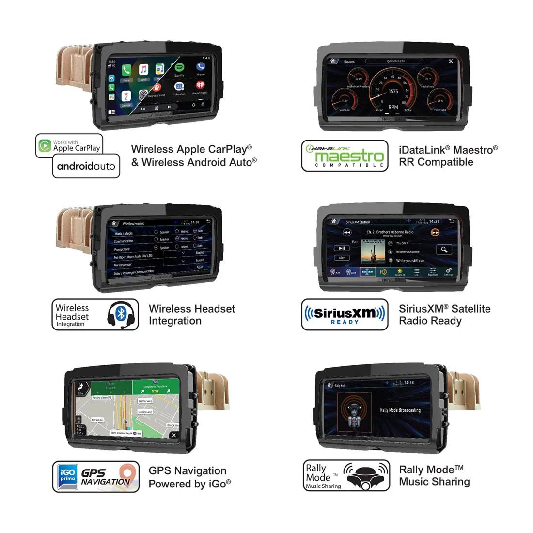 Precision Power V2 Advanced Plug-n-Play Headunit For 2014+ Harley-Davidson Touring Motorcycles - Soundstream Reserve (V2) - Image 2