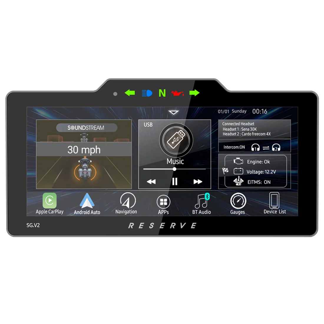 Precision Power WHD.SGV2 Plug-N-Play Head Unit for Select 1998-2013 Harley Davidson Street Glide Motorcycles - Soundstream Reserve (WHD.SGV2) - Image 3