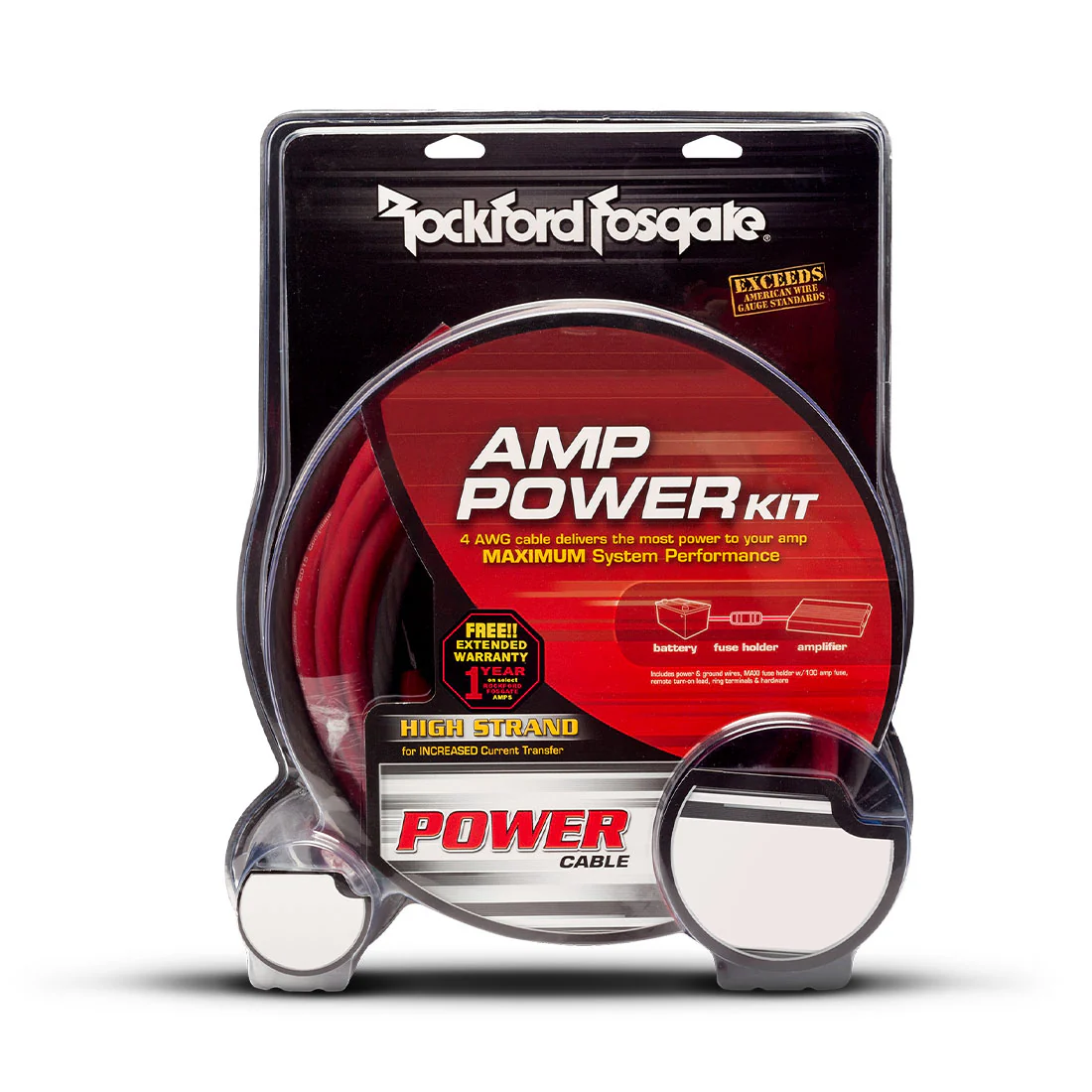 Rockford Fosgate RFK1 1/0-Gauge Amplifier Power Installation Kit (RFK1)