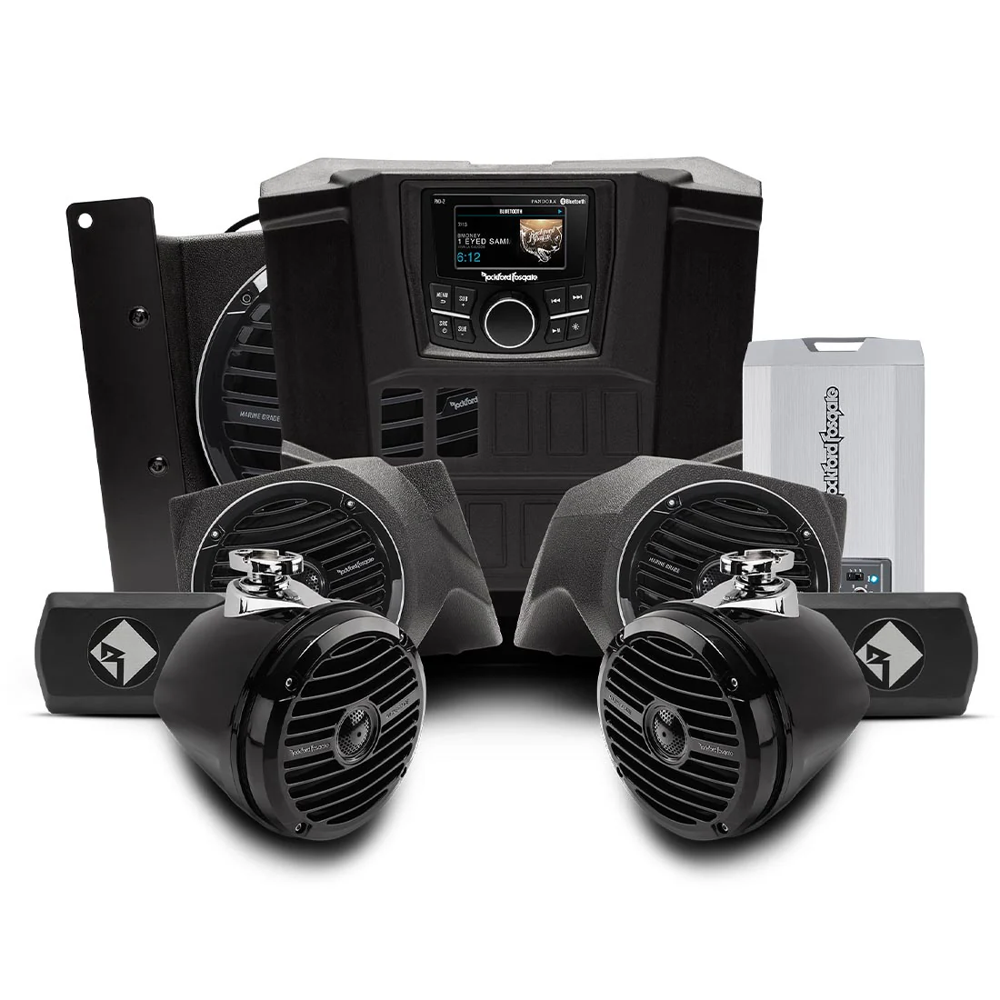 Rockford Fosgate RNGR-STAGE4 Stereo, Front Lower Speaker, Rear Speaker, and Subwoofer Kit for Select Polaris RANGER Models (Gen-1) (RNGRSTAGE4)