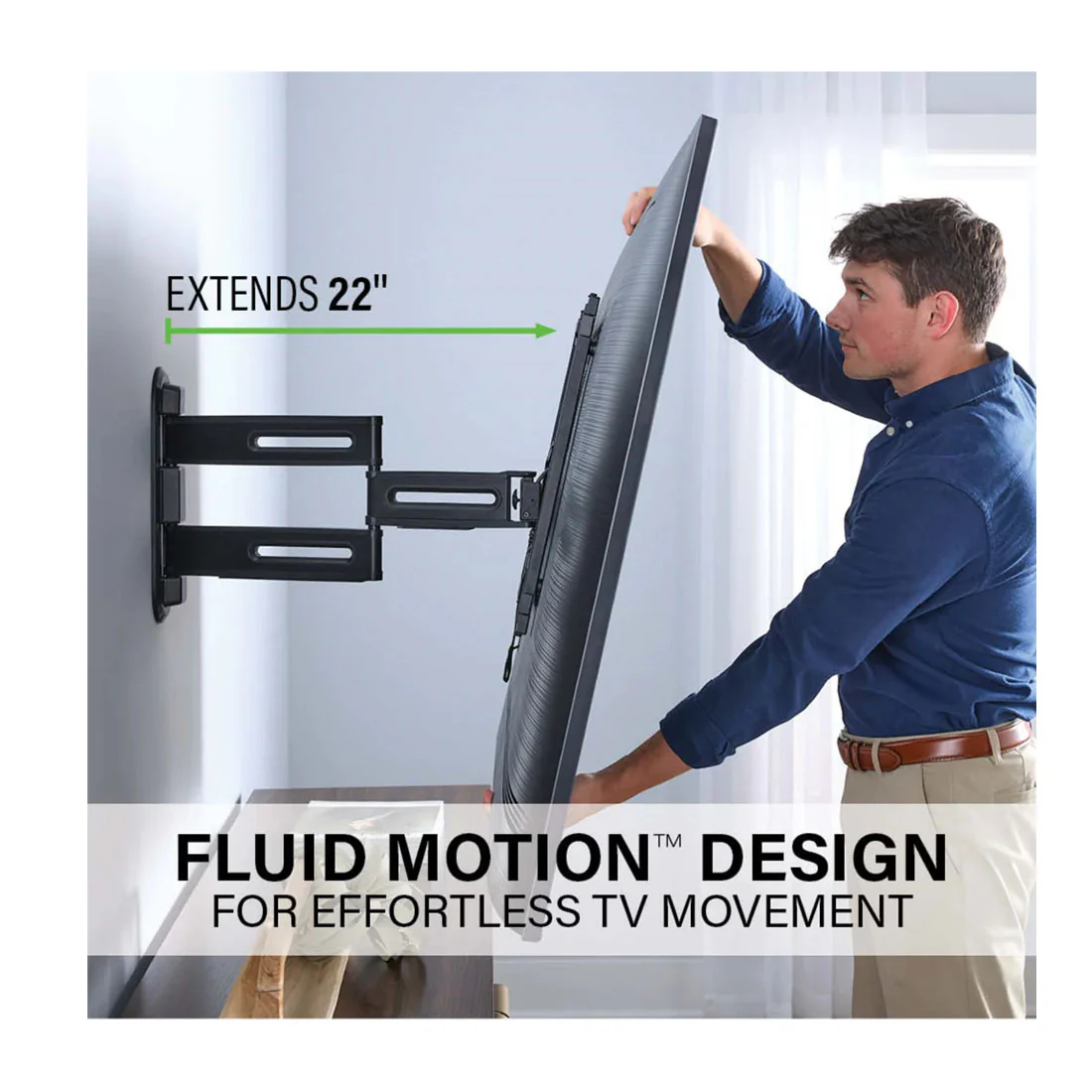 Sanus VMF822-B3 Advanced Full Motion 4D Shift TV Wall Mount for TVs 32"-65" (VMF822B3) - Image 8