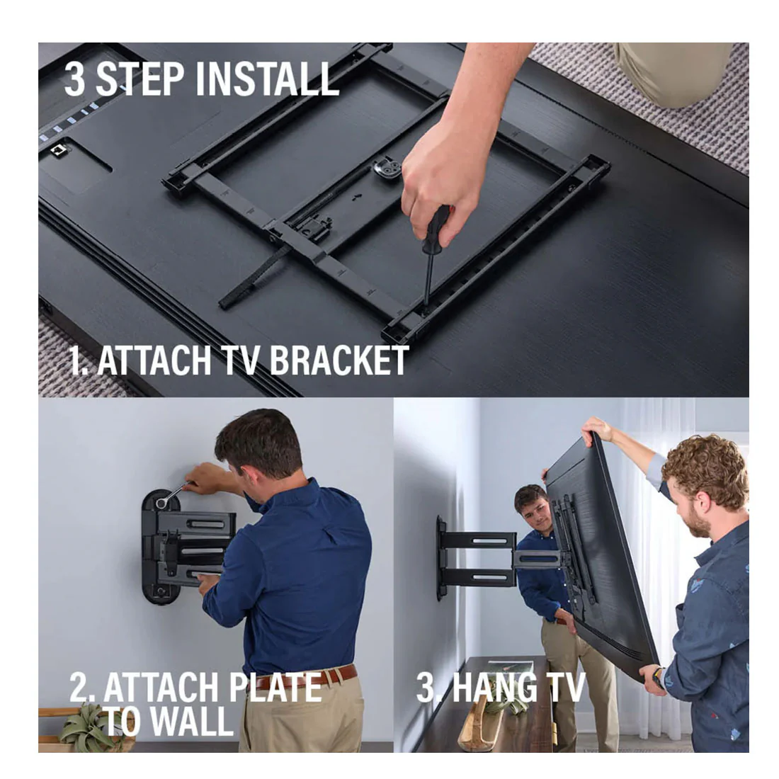 Sanus VMF822-B3 Advanced Full Motion 4D Shift TV Wall Mount for TVs 32"-65" (VMF822B3) - Image 9