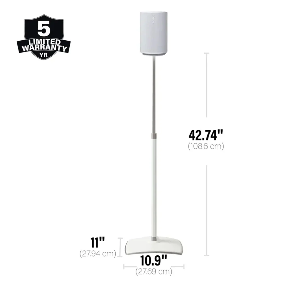 Sanus WSSE1A1 Height Adjustable Speaker Stand for Sonos Era 100 - Each (WSSE1A1B2) - Image 10