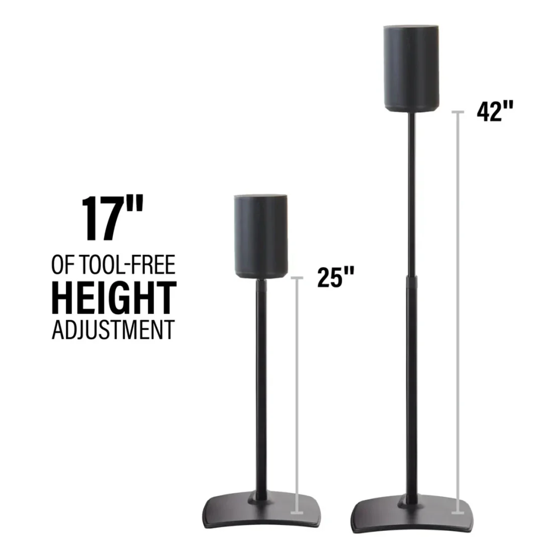 Sanus WSSE1A1 Height Adjustable Speaker Stand for Sonos Era 100 - Each (WSSE1A1B2) - Image 7