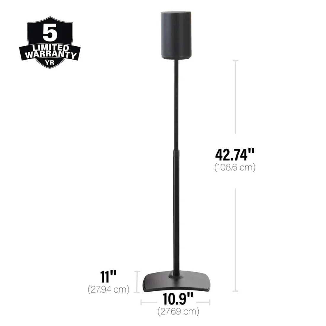 Sanus WSSE1A1 Height Adjustable Speaker Stand for Sonos Era 100 - Each (WSSE1A1B2) - Image 9