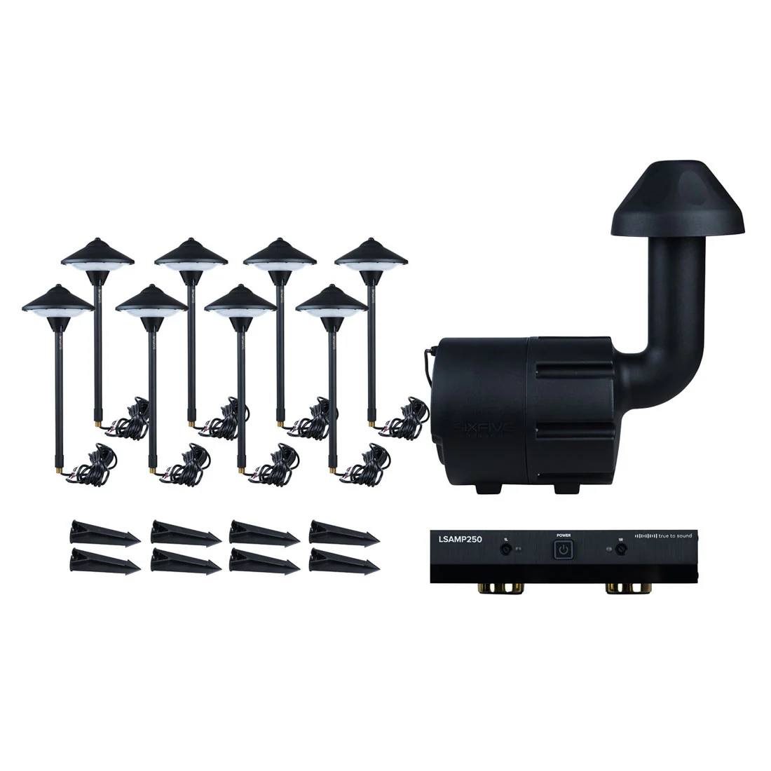 SixFive LSKIT8AMP Premium Outdoor Speaker System (LSKIT8AMPBLK)