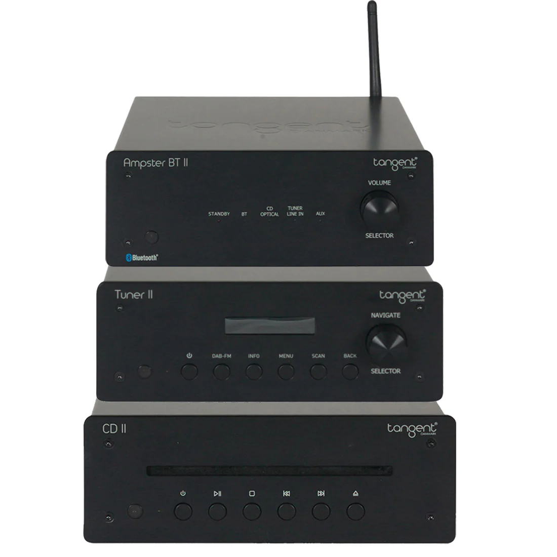 Tangent Ampster BT II Mini Stereo Amplifier | Tangent CD II Compact HI-FI System CD Player | Tangent Tuner II Radio FM Tuner - Bundle