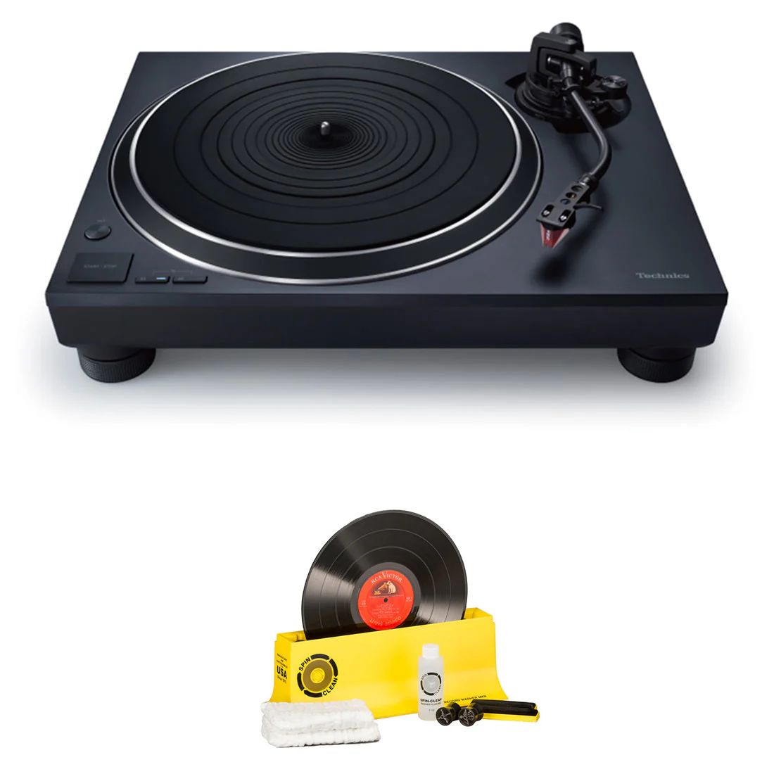 Technics SL-1500CK Turntable with Built-in Phono and Cartridge | Spin-Clean SPINSYS1 Record Washer MKII (Complete Kit) - Bundle