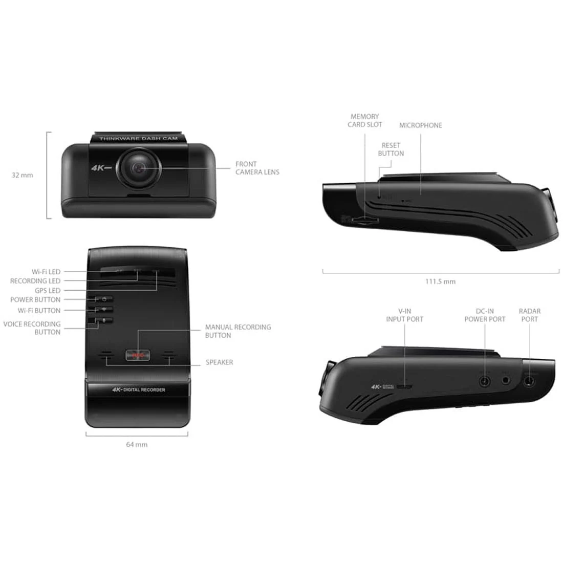 Thinkware U1000PLDHF 2-Channel 4K Front + 1080P Rear Dash Cam with WiFi & 64GB SD Card (U1000PLDHF) - Image 8