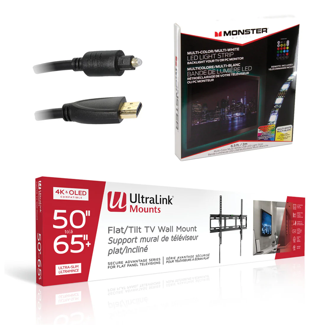 Ultralink KIT3LED Home Entertainment Starter Kit for 50-65" TVs (KIT3LED)