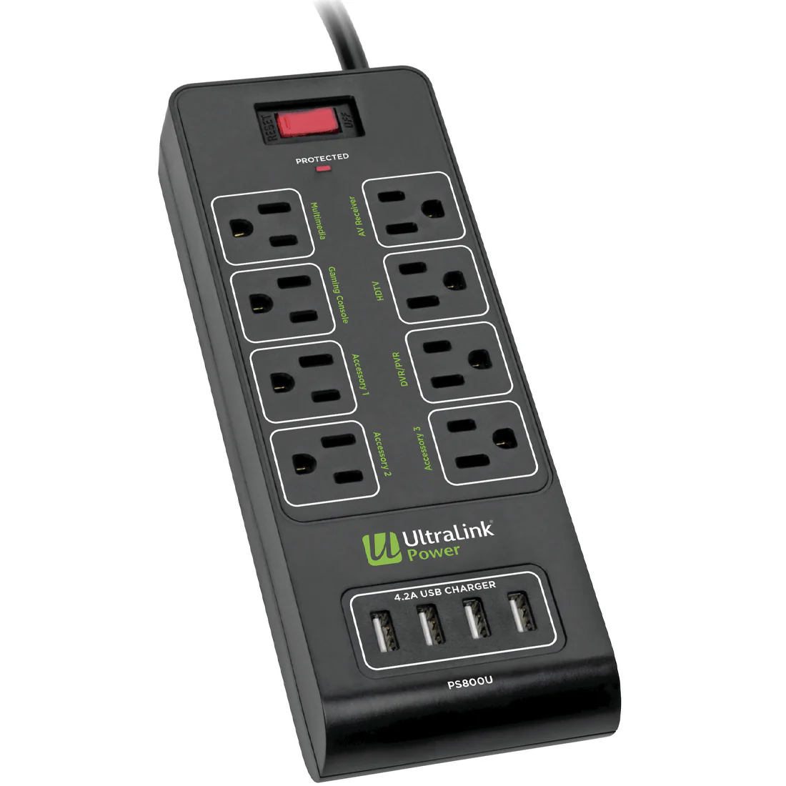 Ultralink PS800U 8 Outlet Multimedia Surge Protector (PS800U)